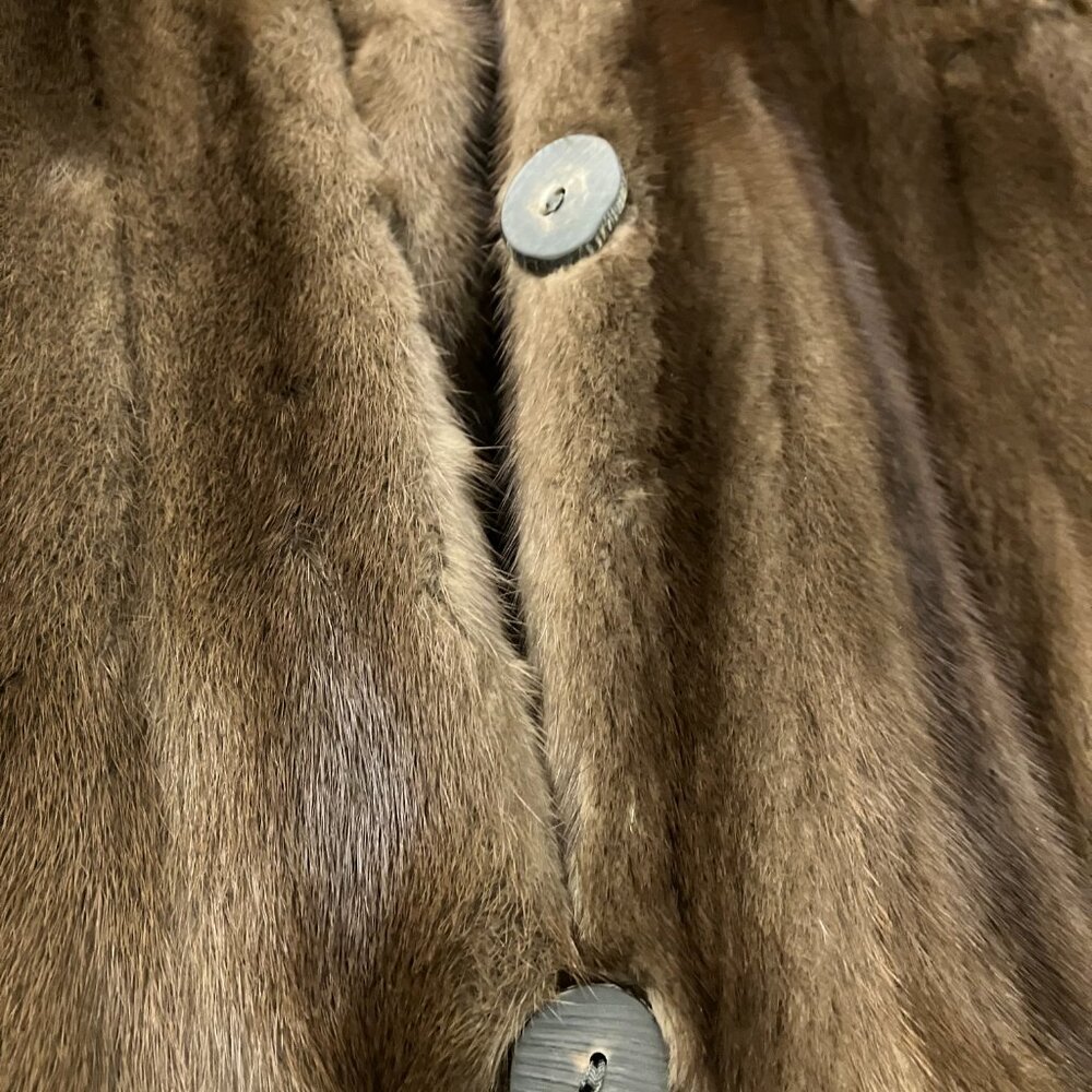 Vintage Royal Samink Real Fur Full-length Brown Coat, Wasserman & Son - Picture 9 of 12